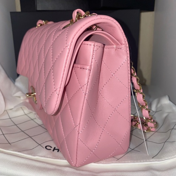 RARE NIB CHANEL CLASSIC DOUBLE FLAP PINK - Picture 12 of 17